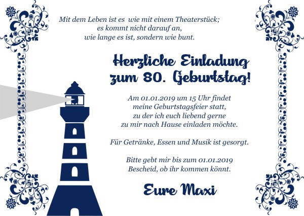 Maritime Einladungskarten zum Geburtstag