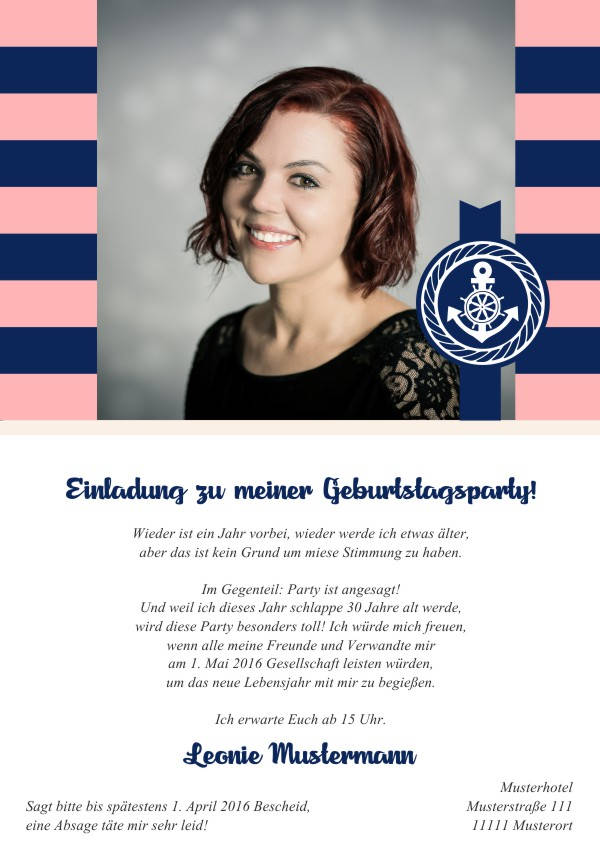 Maritime Geburtstagseinladungen Maritime Einladungskarten zum Geburtstag