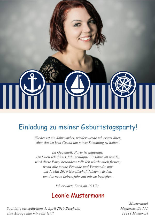 Maritime Geburtstagseinladungen Maritime Einladungskarten zum Geburtstag