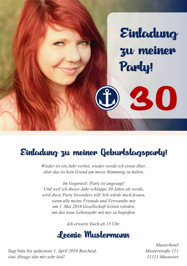 Maritime Geburtstagseinladungen Maritime Einladungskarten zum Geburtstag