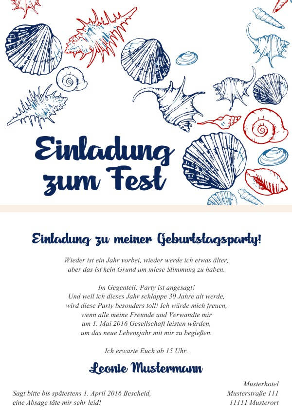 Maritime Geburtstagseinladungen Maritime Einladungskarten zum Geburtstag