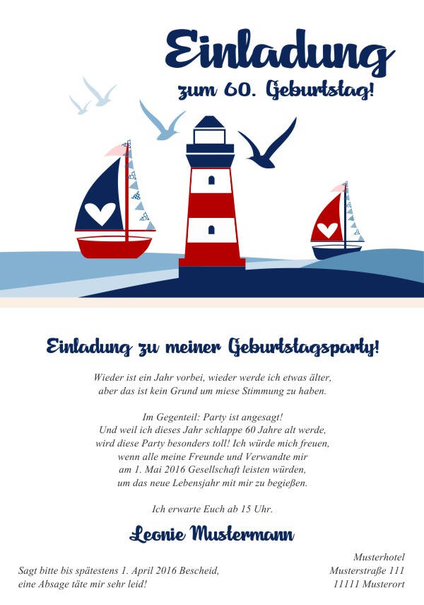 Maritime Geburtstagseinladungen Maritime Einladungskarten zum Geburtstag