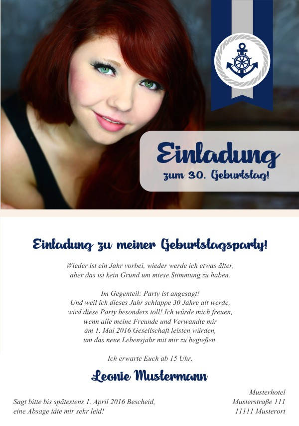 Maritime Geburtstagseinladungen Maritime Einladungskarten zum Geburtstag