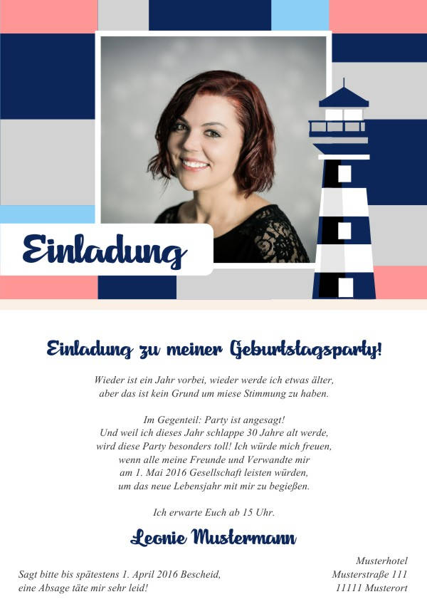 Maritime Geburtstagseinladungen Maritime Einladungskarten zum Geburtstag