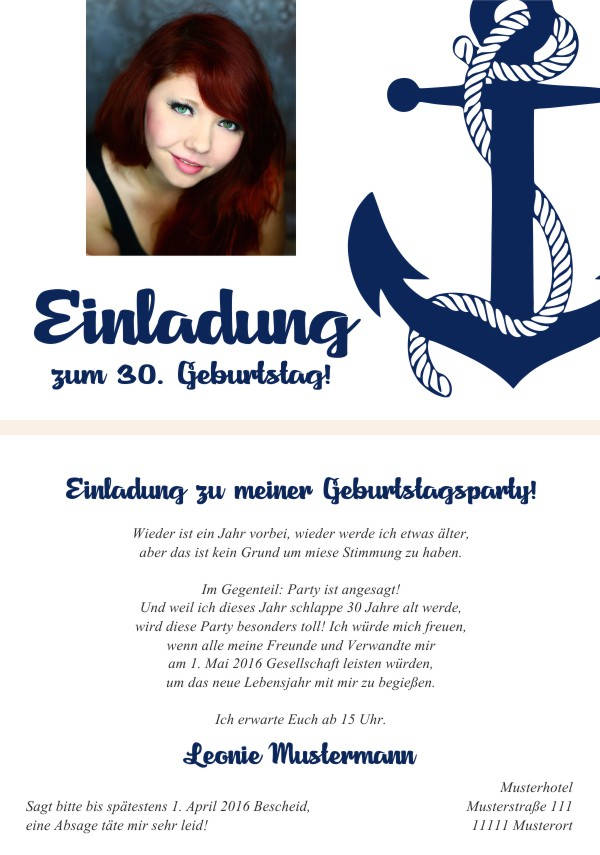 Maritime Geburtstagseinladungen Maritime Einladungskarten zum Geburtstag
