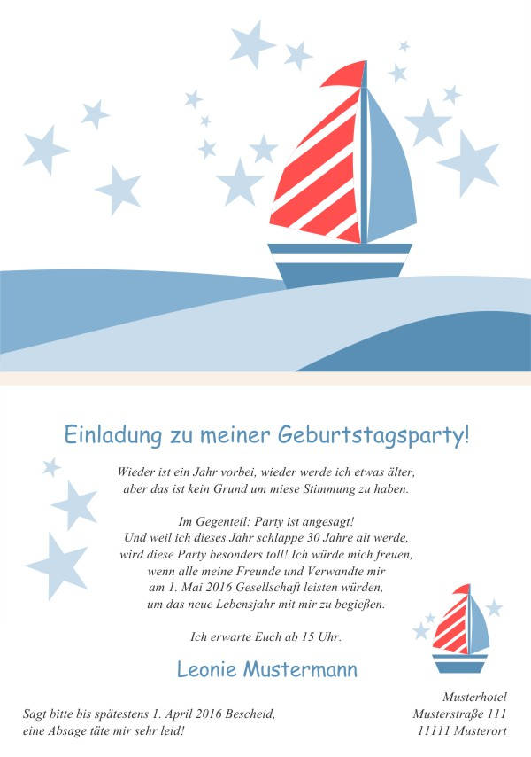 Maritime Geburtstagseinladungen Maritime Einladungskarten zum Geburtstag
