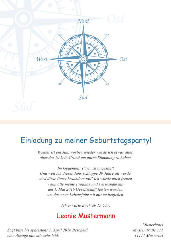 Maritime Geburtstagseinladungen Maritime Einladungskarten zum Geburtstag
