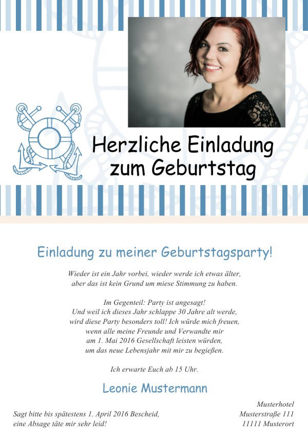 Maritime Geburtstagseinladungen Maritime Einladungskarten zum Geburtstag