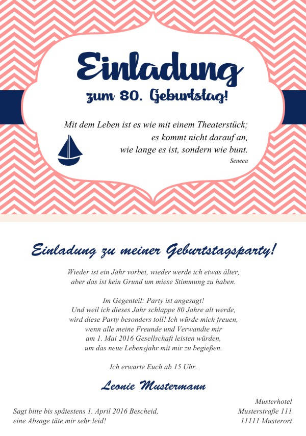 Maritime Einladungskarten zum Geburtstag