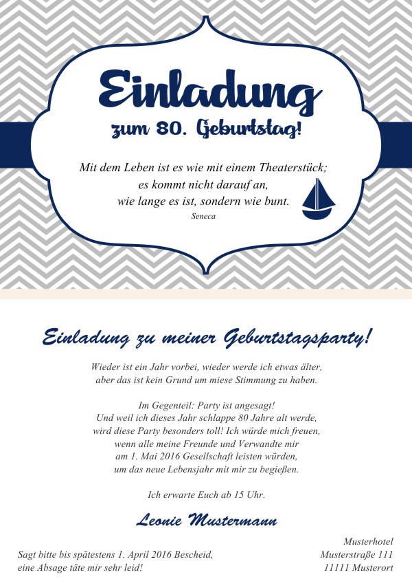 Maritime Geburtstagseinladungen Maritime Einladungskarten zum Geburtstag