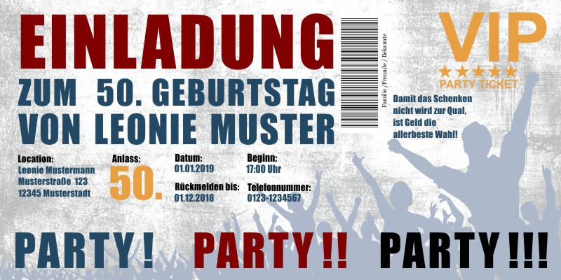 Beliebte Geburtstagseinladungen 50 Originelle Einladungskarten zum 50 Geburtstag