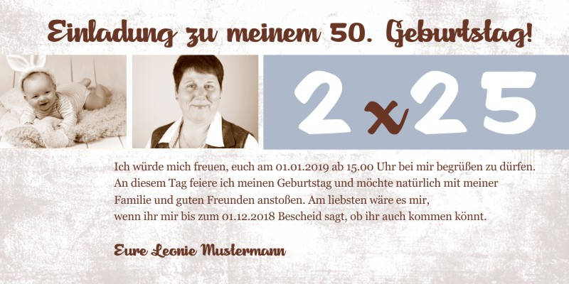 Originelle Einladungskarten zum 50 Geburtstag