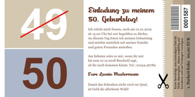 Originelle Einladungskarten zum 50 Geburtstag