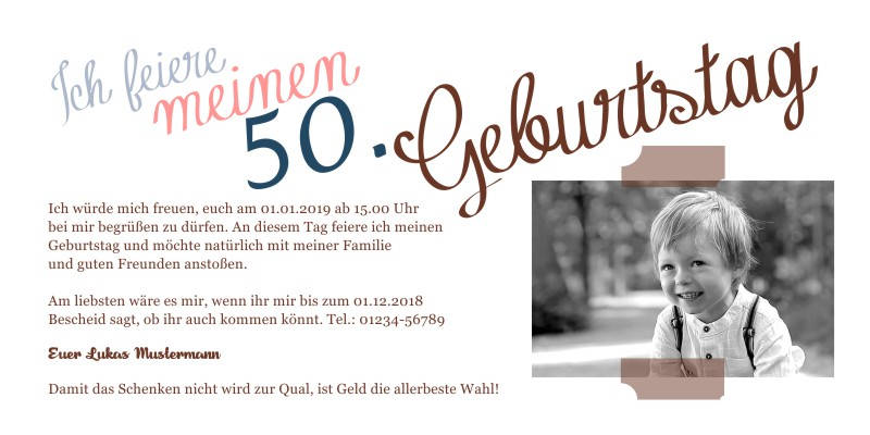 Originelle Einladungskarten zum 50 Geburtstag