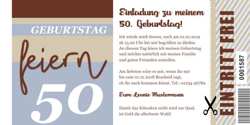 Originelle Einladungskarten zum 50 Geburtstag