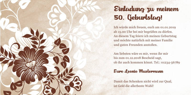 Originelle Einladungskarten zum 50 Geburtstag