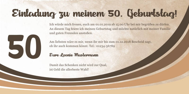 Originelle Einladungskarten zum 50 Geburtstag