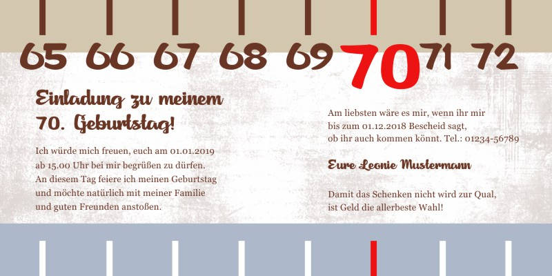 Originelle Einladungskarten zum 70 Geburtstag