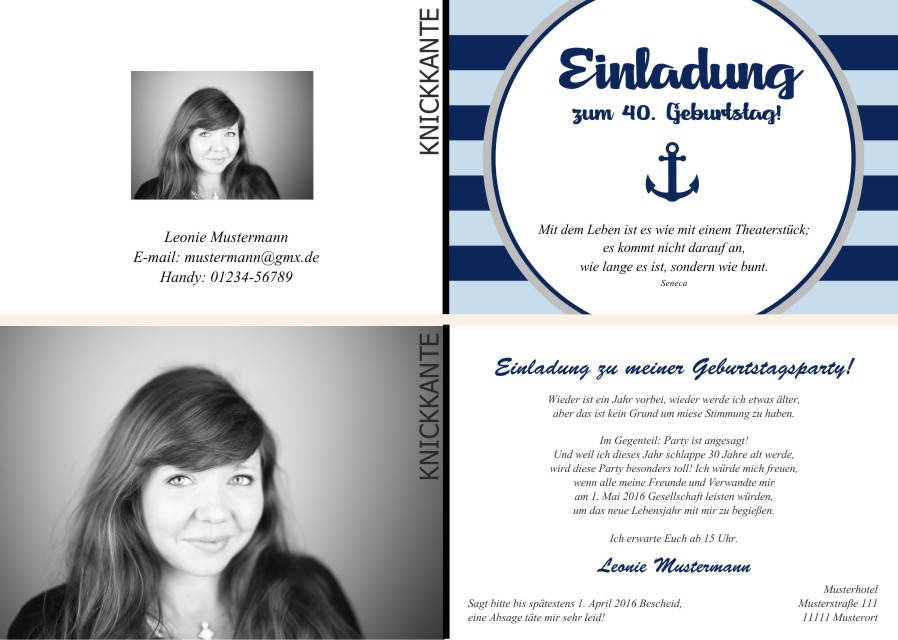 Maritime Geburtstagseinladungen Maritime Einladungskarten zum Geburtstag
