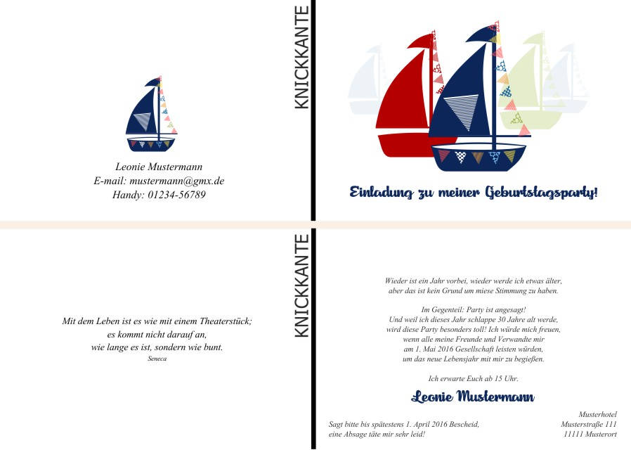 Maritime Geburtstagseinladungen Maritime Einladungskarten zum Geburtstag
