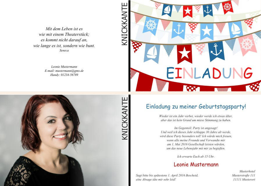 Maritime Geburtstagseinladungen Maritime Einladungskarten zum Geburtstag