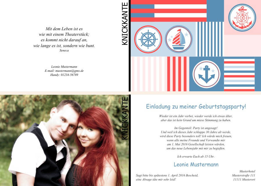 Maritime Geburtstagseinladungen Maritime Einladungskarten zum Geburtstag