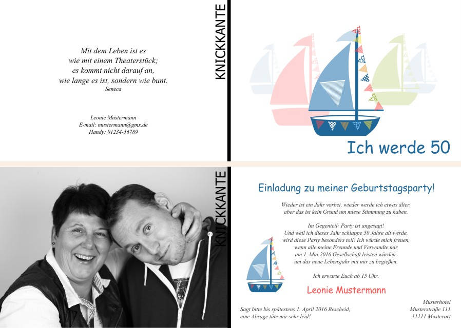 Maritime Einladungskarten zum Geburtstag