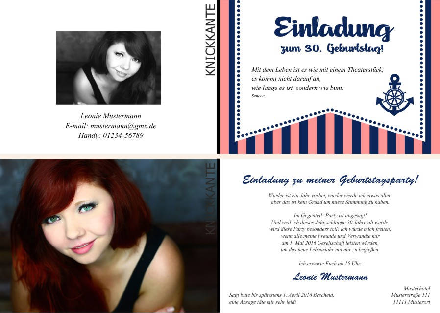 Maritime Geburtstagseinladungen Maritime Einladungskarten zum Geburtstag