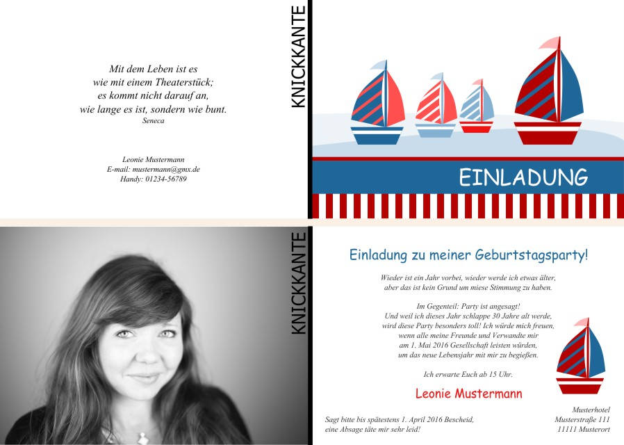 Maritime Geburtstagseinladungen Maritime Einladungskarten zum Geburtstag