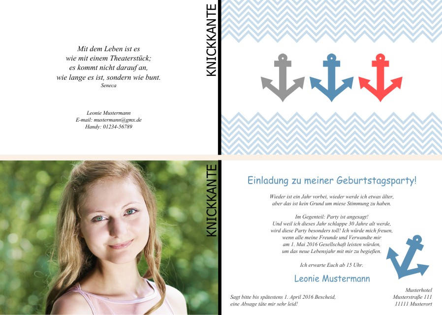 Maritime Geburtstagseinladungen Maritime Einladungskarten zum Geburtstag