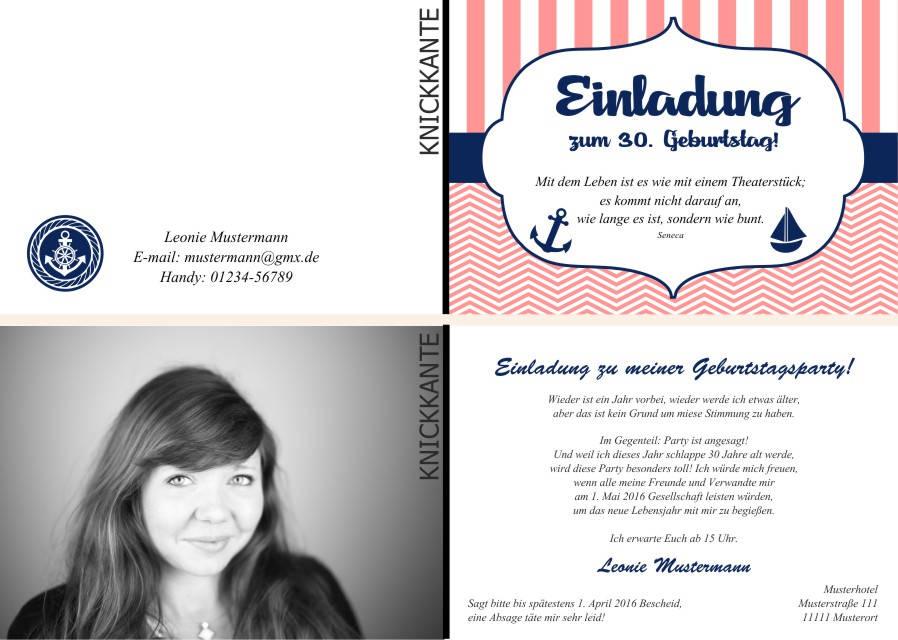 Maritime Geburtstagseinladungen Maritime Einladungskarten zum Geburtstag