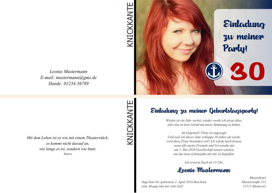 Maritime Geburtstagseinladungen Maritime Einladungskarten zum Geburtstag