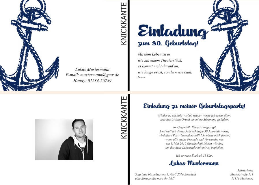 Maritime Geburtstagseinladungen Maritime Einladungskarten zum Geburtstag
