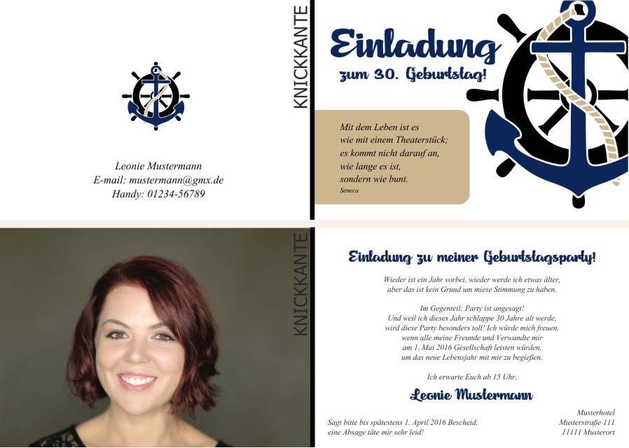 Maritime Geburtstagseinladungen Maritime Einladungskarten zum Geburtstag