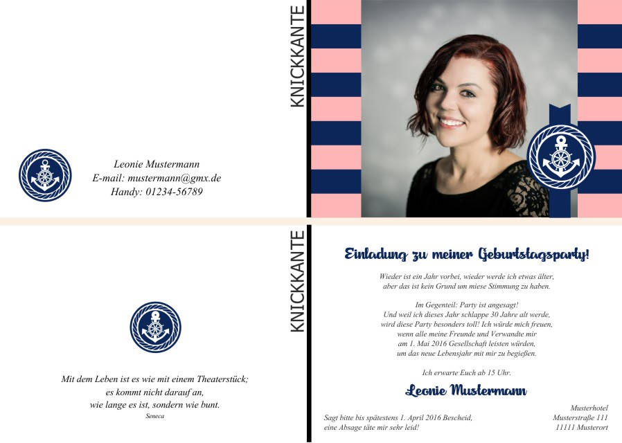 Maritime Geburtstagseinladungen Maritime Einladungskarten zum Geburtstag