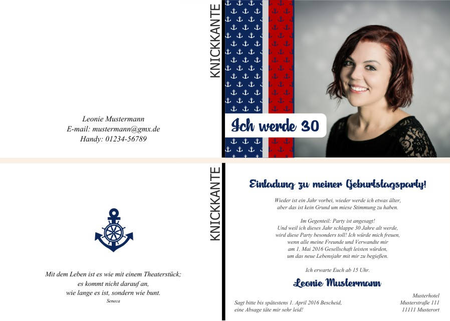 Maritime Geburtstagseinladungen Maritime Einladungskarten zum Geburtstag
