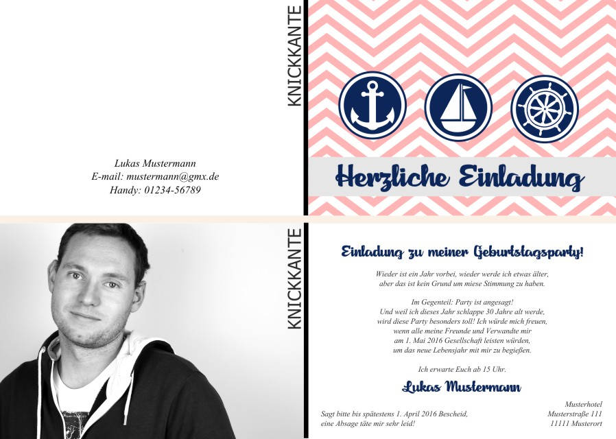 Maritime Geburtstagseinladungen Maritime Einladungskarten zum Geburtstag