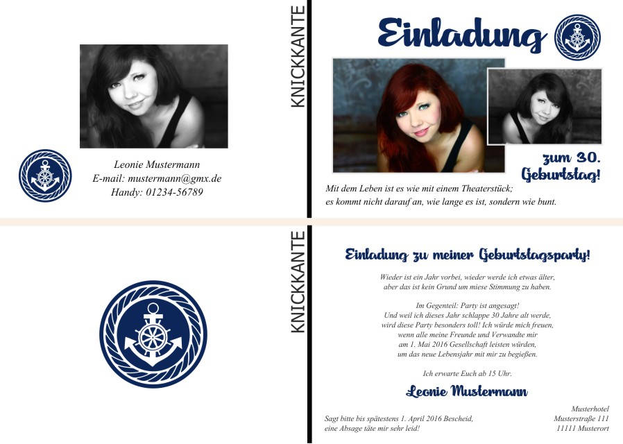 Maritime Geburtstagseinladungen Maritime Einladungskarten zum Geburtstag
