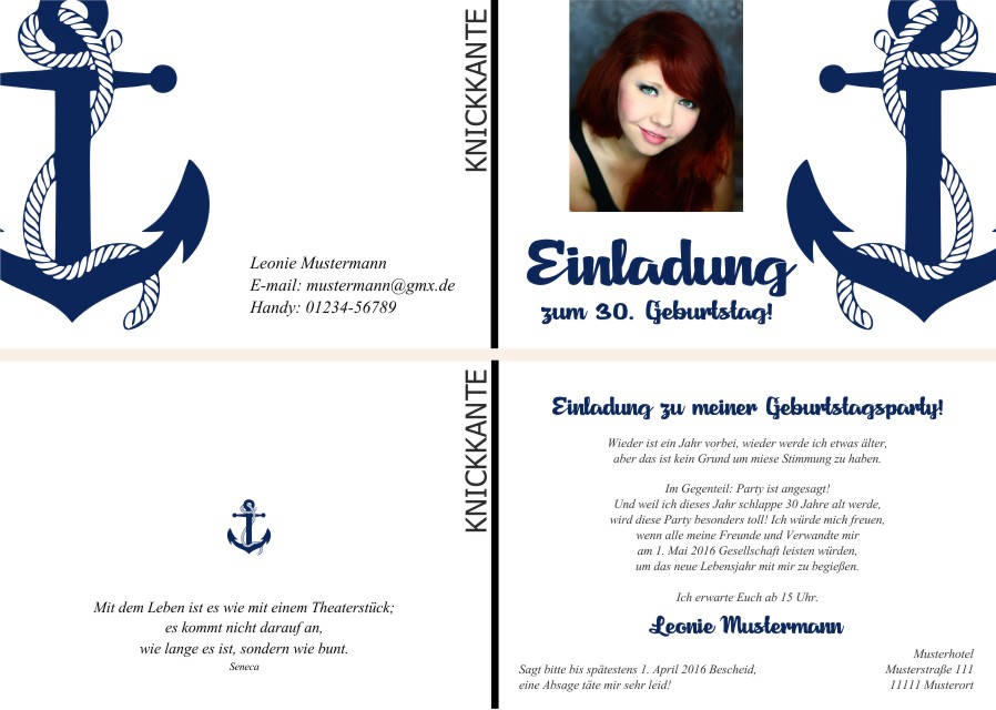 Maritime Geburtstagseinladungen Maritime Einladungskarten zum Geburtstag