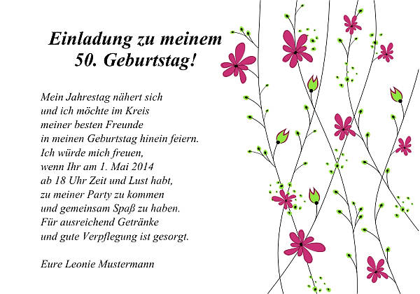 personalisierte Einladungen zum Geburtstag