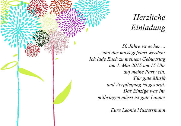 Individuelle Geburtstagseinladungen personalisierte Einladungen zum Geburtstag