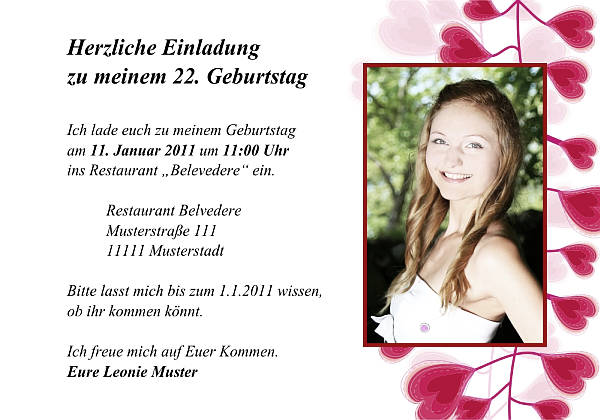 Individuelle Geburtstagseinladungen personalisierte Einladungen zum Geburtstag