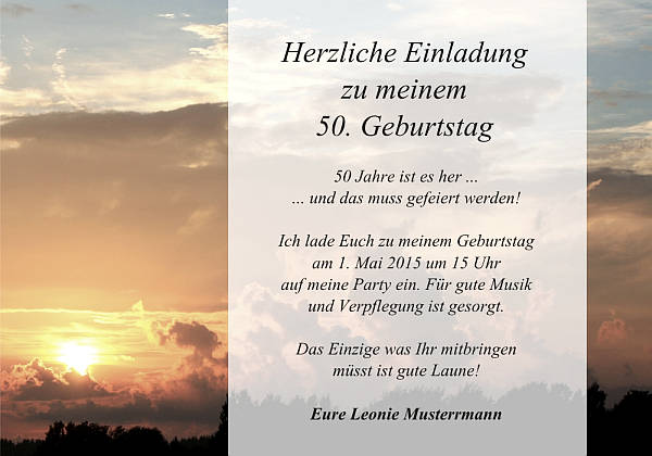 personalisierte Einladungen zum Geburtstag