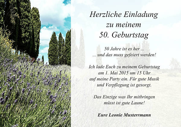 personalisierte Einladungen zum Geburtstag