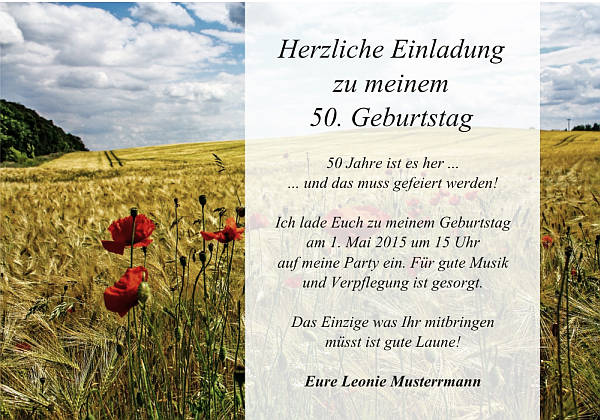 personalisierte Einladungen zum Geburtstag