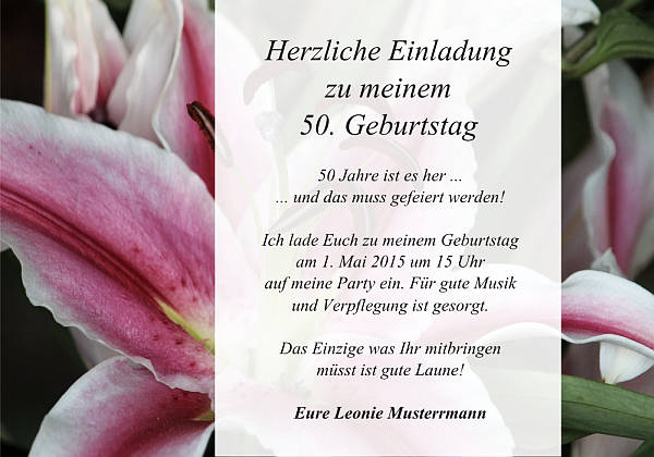 personalisierte Einladungen zum Geburtstag