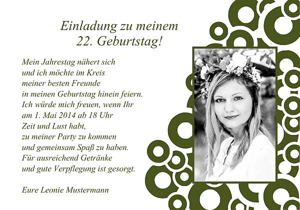 Individuelle Geburtstagseinladungen personalisierte Einladungen zum Geburtstag
