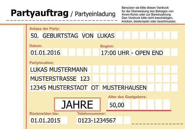 personalisierte Einladungen zum Geburtstag