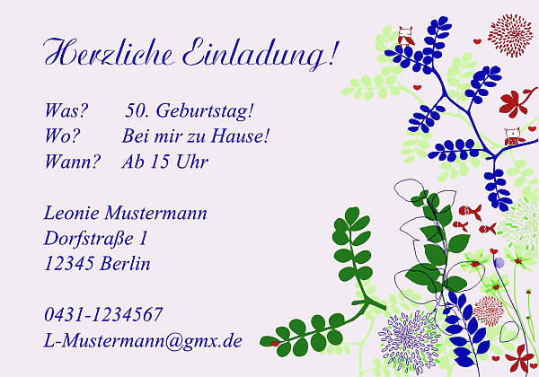Individuelle Geburtstagseinladungen personalisierte Einladungen zum Geburtstag
