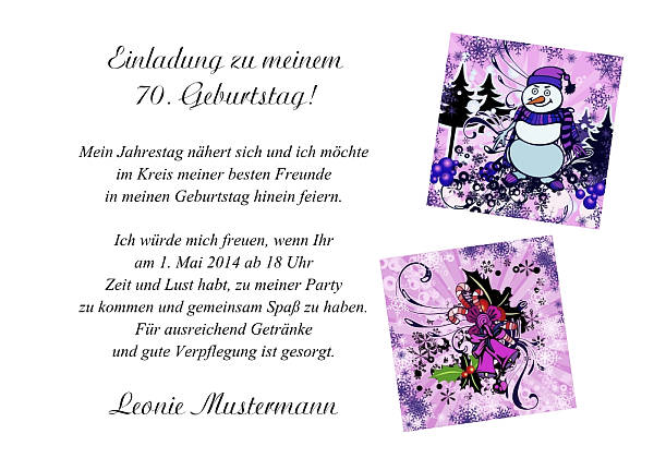 personalisierte Einladungen zum Geburtstag